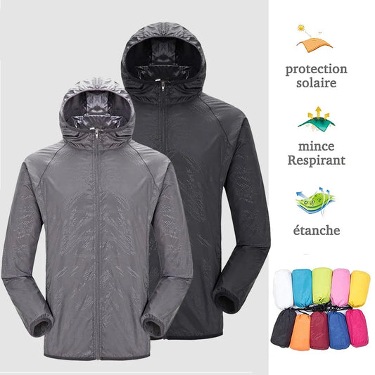 Camping Rain Jacket Men Women Waterproof Sun Protection Clothing Fishing Hunting Clothes Quick Dry Skin Windbreaker