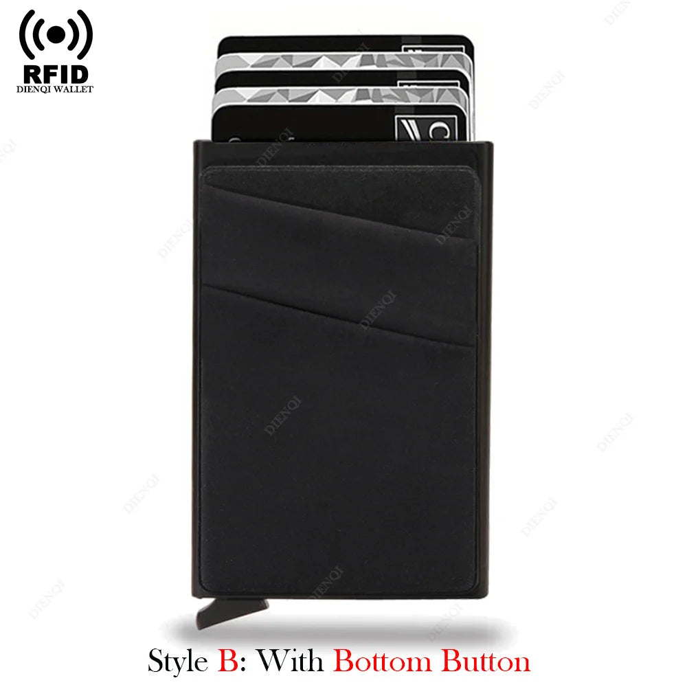 Anti-theft Cards Protectors Card Holder Minimalist Smart Wallet RFID Protection Aluminum Metal Box Cardholder Case Porte Carte