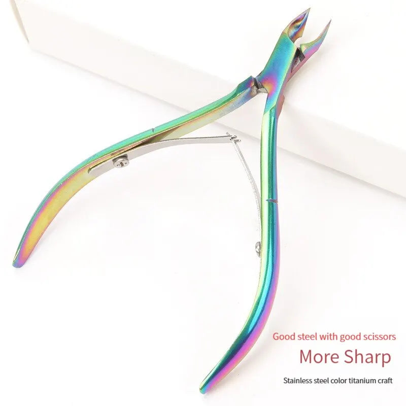 Colorful Nail Cuticle Nipper Clipper 1 Pcs Colorful Scissor Plier Dead Skin Remover Clear Nail Art Tool for Beauty Salon