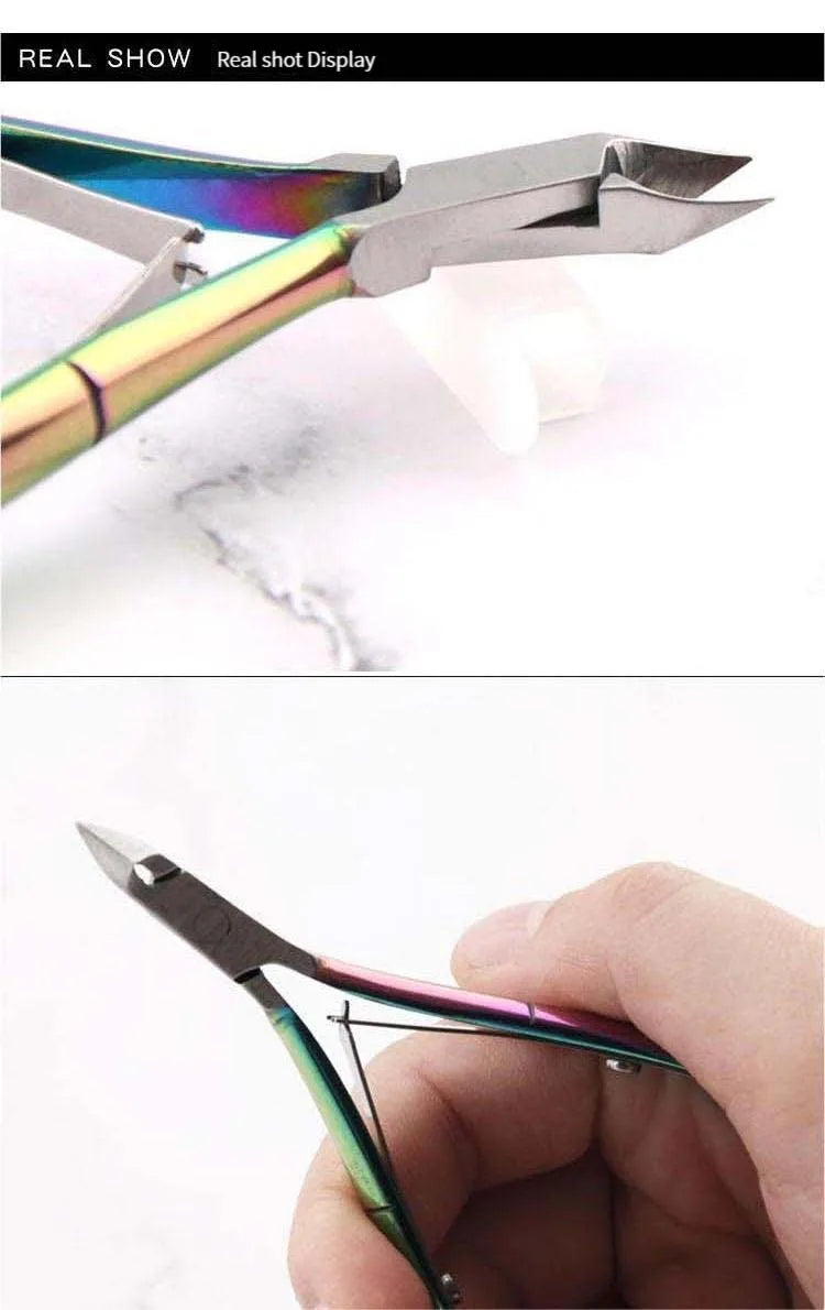 Colorful Nail Cuticle Nipper Clipper 1 Pcs Colorful Scissor Plier Dead Skin Remover Clear Nail Art Tool for Beauty Salon