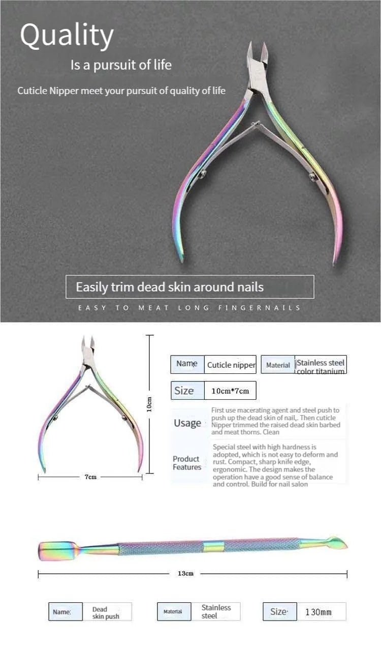 Colorful Nail Cuticle Nipper Clipper 1 Pcs Colorful Scissor Plier Dead Skin Remover Clear Nail Art Tool for Beauty Salon