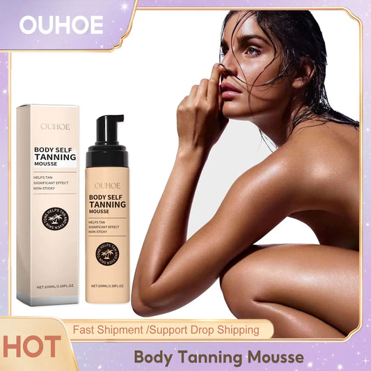 Summer Self-tanning Mousse Fake Tan Bronze Skin Quick Natural Tanning Mousse Body Bronzer Fake Tan Sunless Self Tanner Products