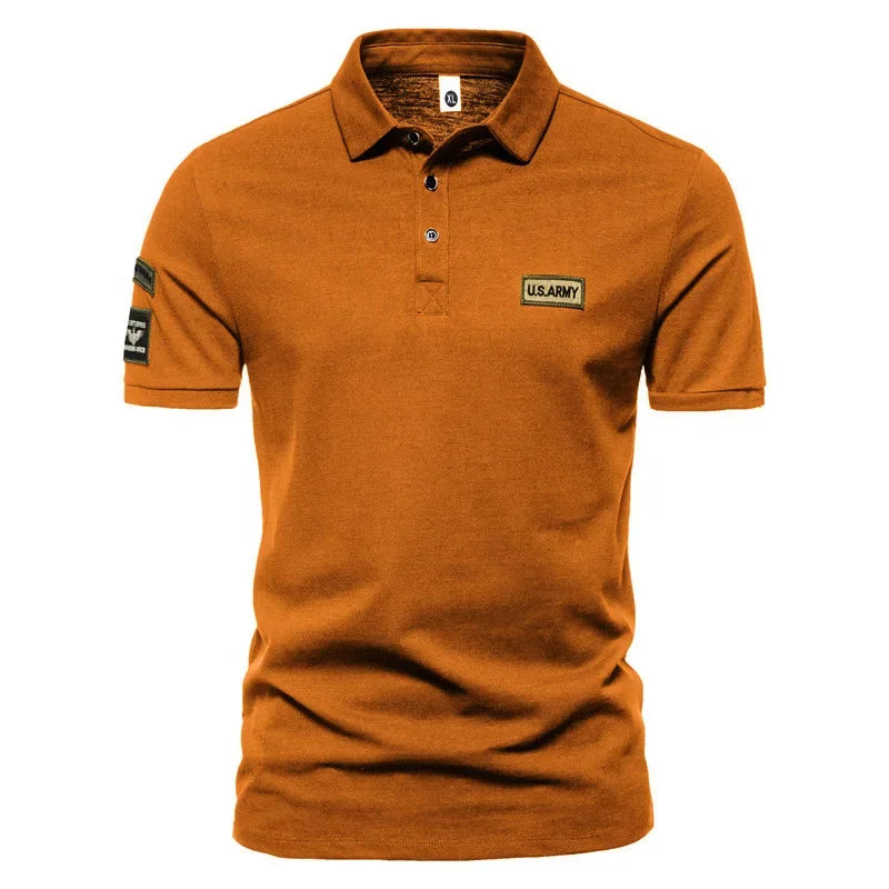 New Men Short Sleeve Tshirts Summer Breathable Embroidered Polo Shirt for Men Lightweight Solid Color Large Tops