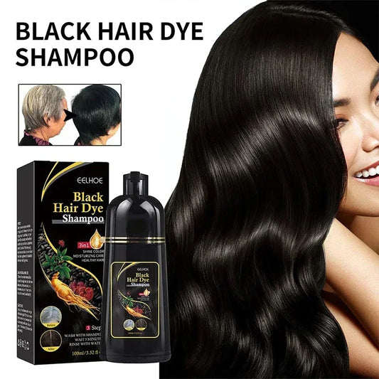 100ml Black Hair Dye Shampoo Natural Rapid Scalding and Dyeing Repair Hair Roots Repairing Improve Gray Hair Brown Black Shampoo