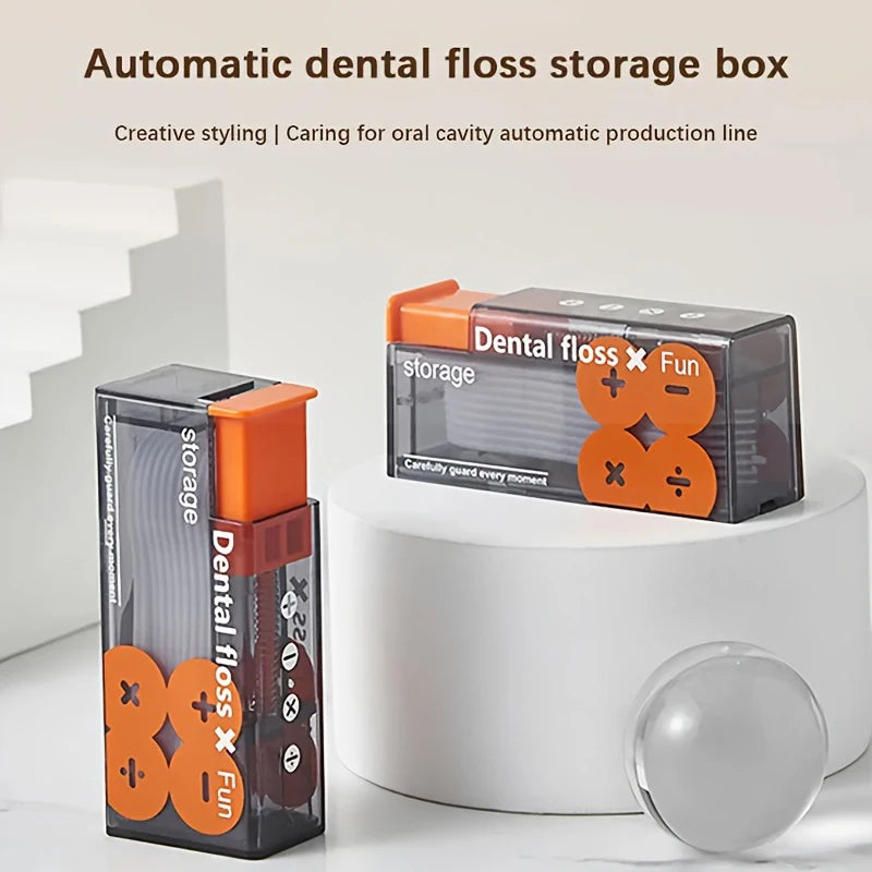 Automatic Portable Floss Storage Box Auto Refillable Oral Hygiene Care Pick Dispenser Contains 10Pcs Pops Up Dental Floss