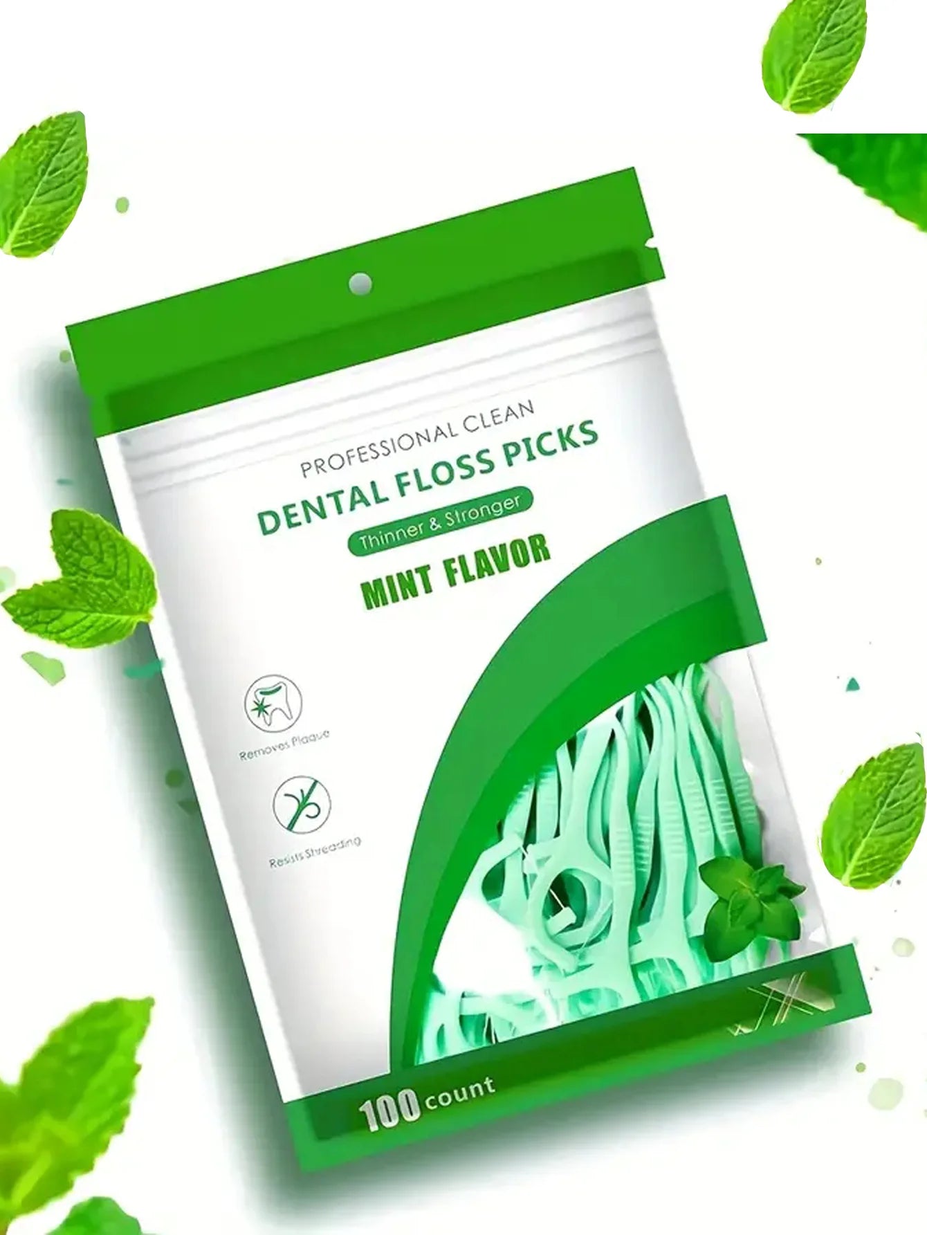 500pcs Mint Flavor Dental Floss Safe High-Grade Toothpick Stick Picks Plastic Toothpicks Ultrathin Peppermint Flavor Teeth Floss