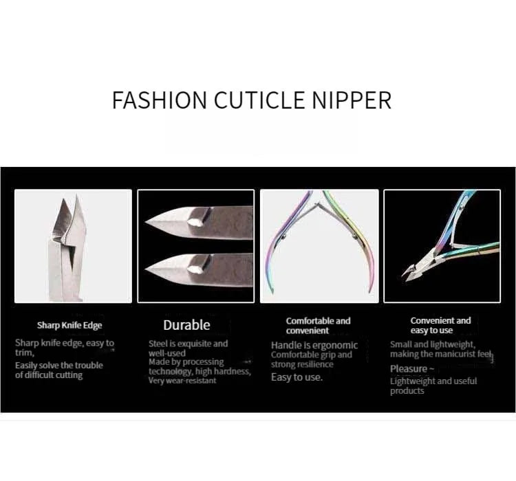 Colorful Nail Cuticle Nipper Clipper 1 Pcs Colorful Scissor Plier Dead Skin Remover Clear Nail Art Tool for Beauty Salon