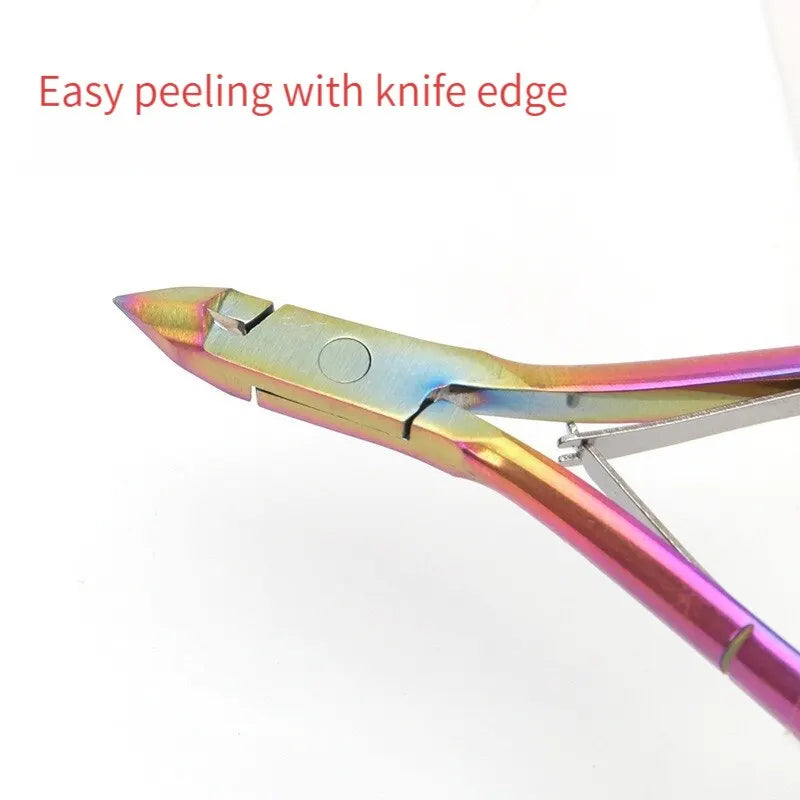 Colorful Nail Cuticle Nipper Clipper 1 Pcs Colorful Scissor Plier Dead Skin Remover Clear Nail Art Tool for Beauty Salon